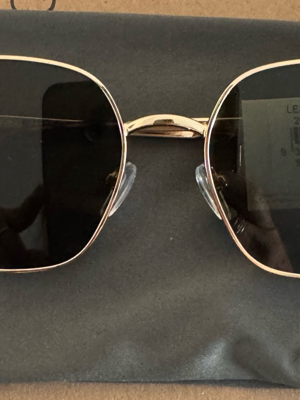 Gold Frame Sunglasses with Black Lenses